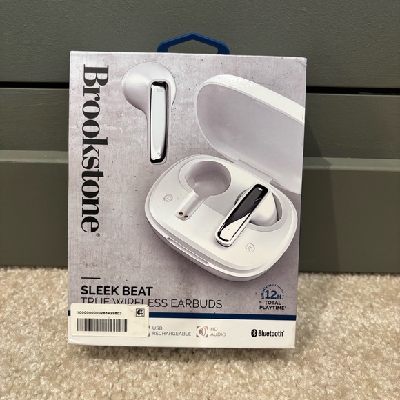 Brookstone Stylish Design Wireless Earbuds - White - Picture 1 of 4